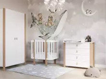 YappyKids YappyÉtude Art.388882 WHITE/SKYGREY pilka papildomas komplektas vaikiškai lovytei (trumpi šonai ir dugnas)