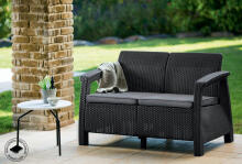 Garden sofa double Corfu Love Seat brown