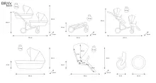 Kunert Brav Duo Art.BD-03 Grey  Универсальная коляска для двойни 2 in 1