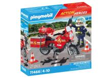 PLAYMOBIL ACTION HEROES Fire Motorcycle & Oil Spill Incident 71466