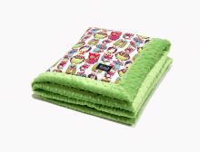 La Millou Art. 83418 Infant Blanket Wild Owl Green Высококачественное детско двустороннее одеяло от Дизайнера Ла Миллоу (65x75 см) 